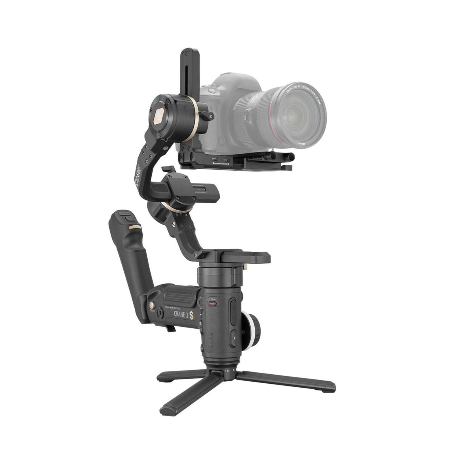 Zhiyun CRANE 3S handheld stabilizer with camera mount and tripod feet
